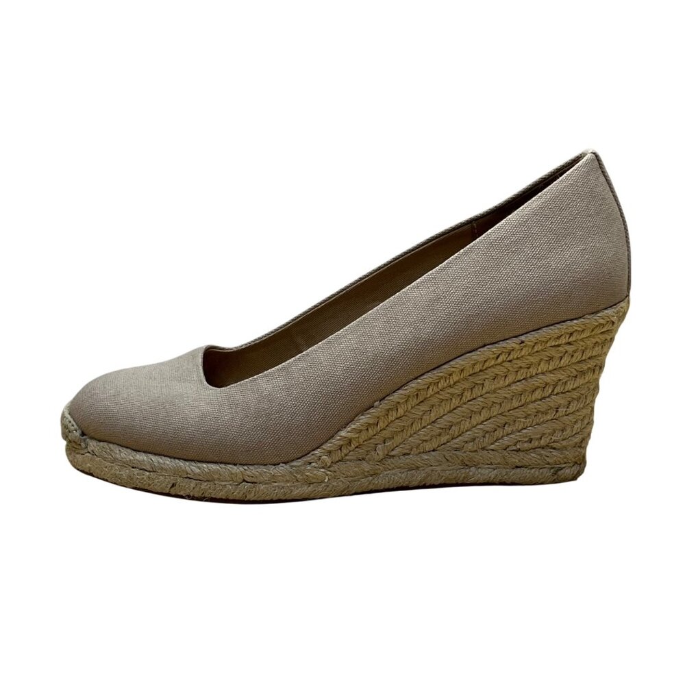 J Crew Women’s Grey Flax Canvas Espadrille Wedge Shoes Size 7 - Picture 4 of 10